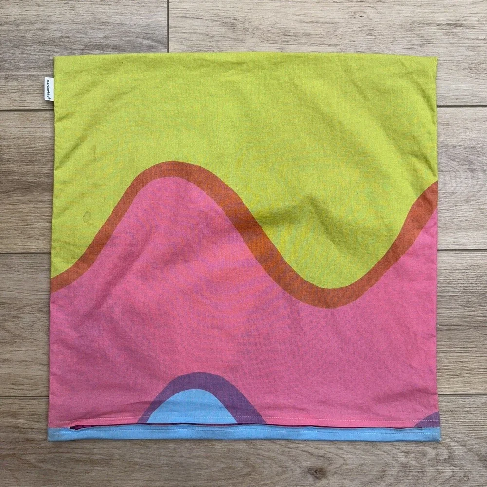 Vintage 60's MCM Marimekko Lokki Pattern Throw Accent Pillow‎ Cover Rare READ